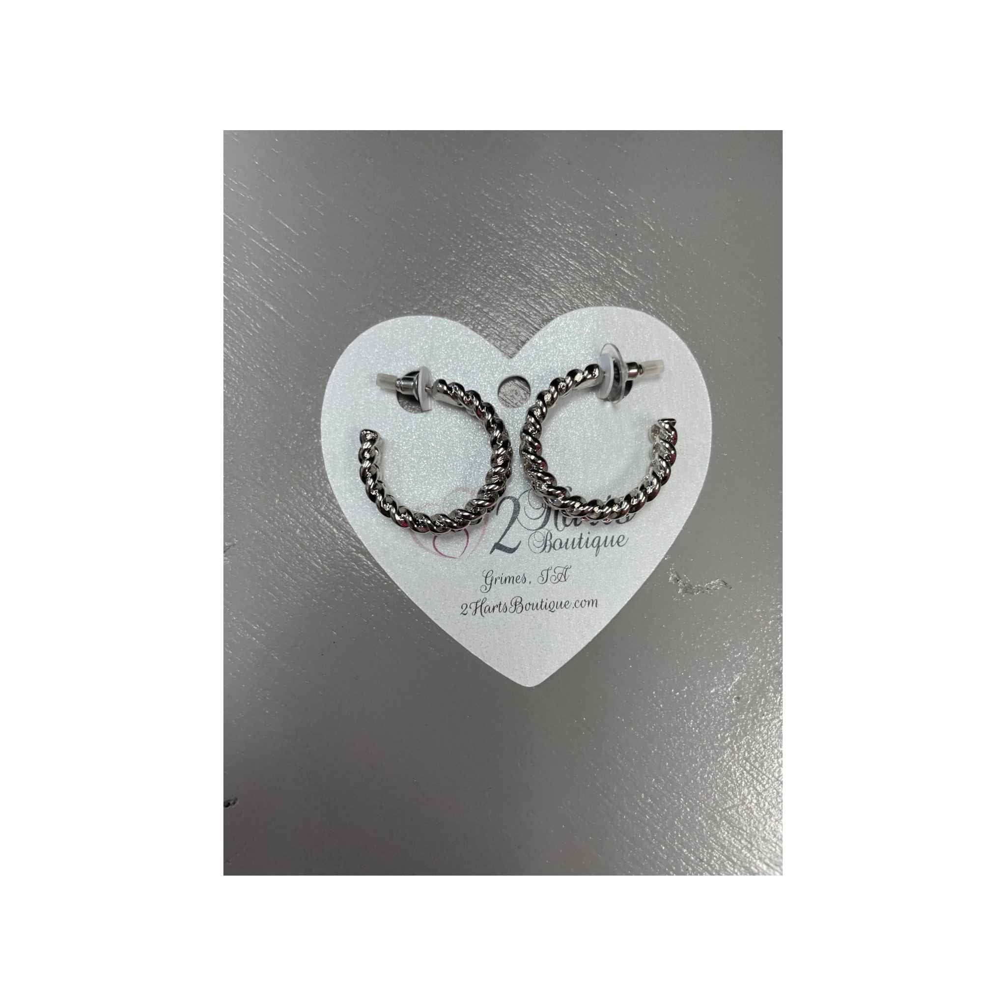 Silver Braided Hoop Earrings