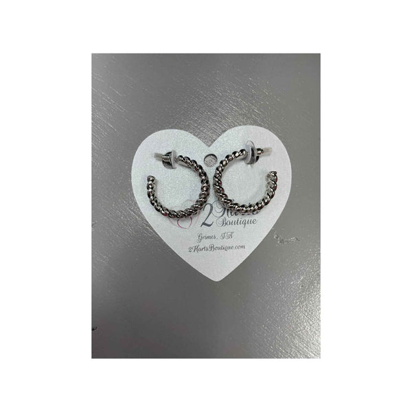 Silver Braided Hoop Earrings