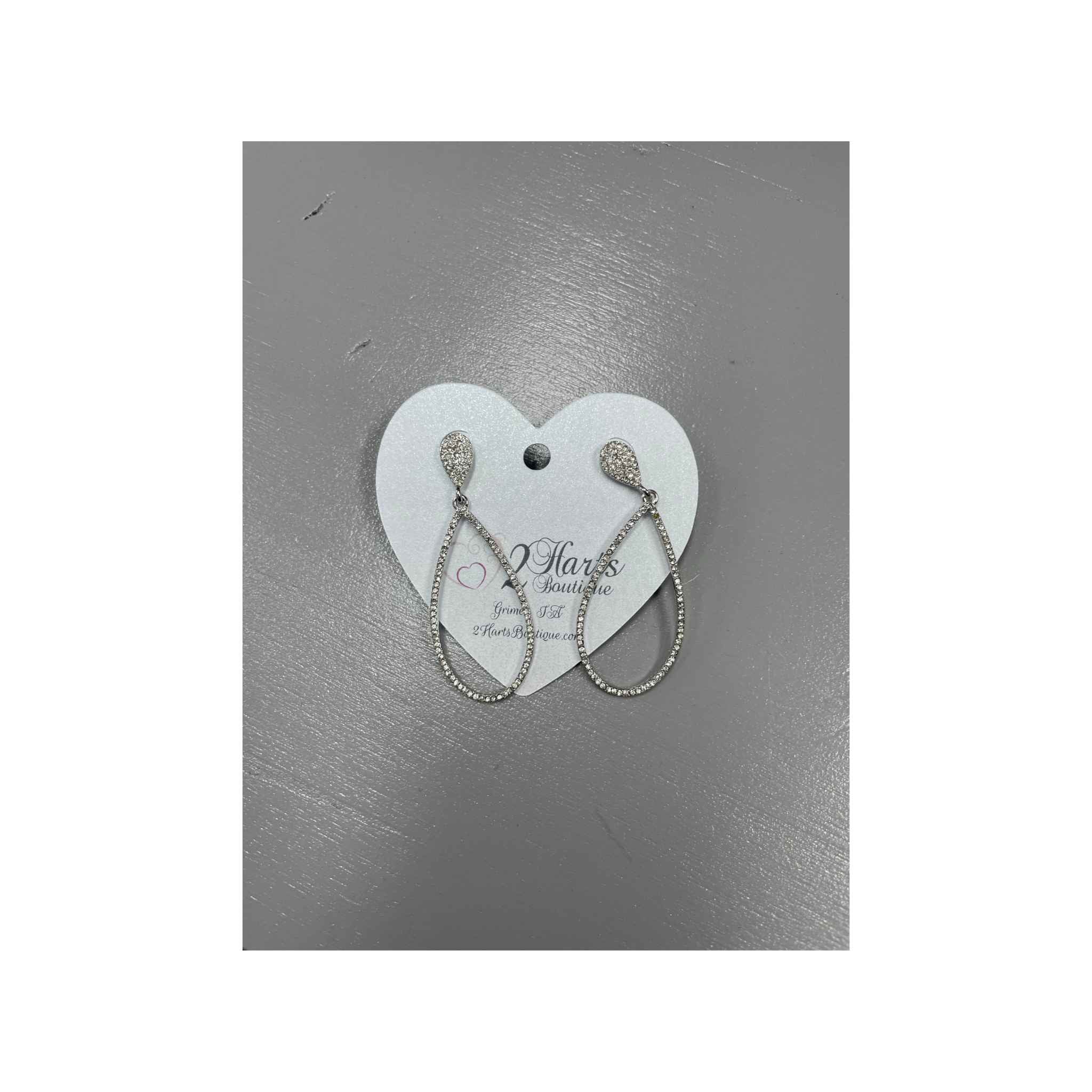 Silver Tear Drop Dangle Earrings