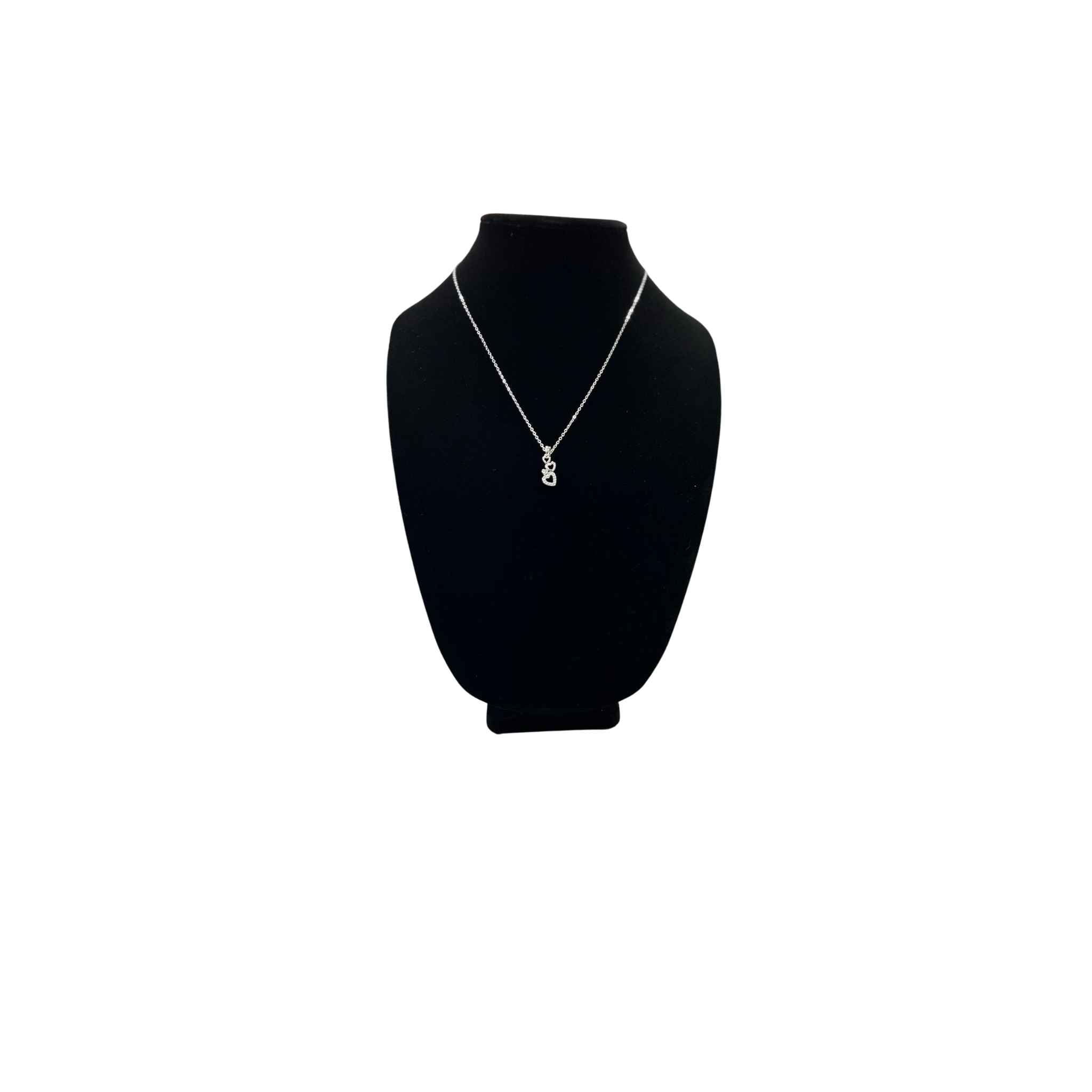 Silver Triple Heart Drop Necklace