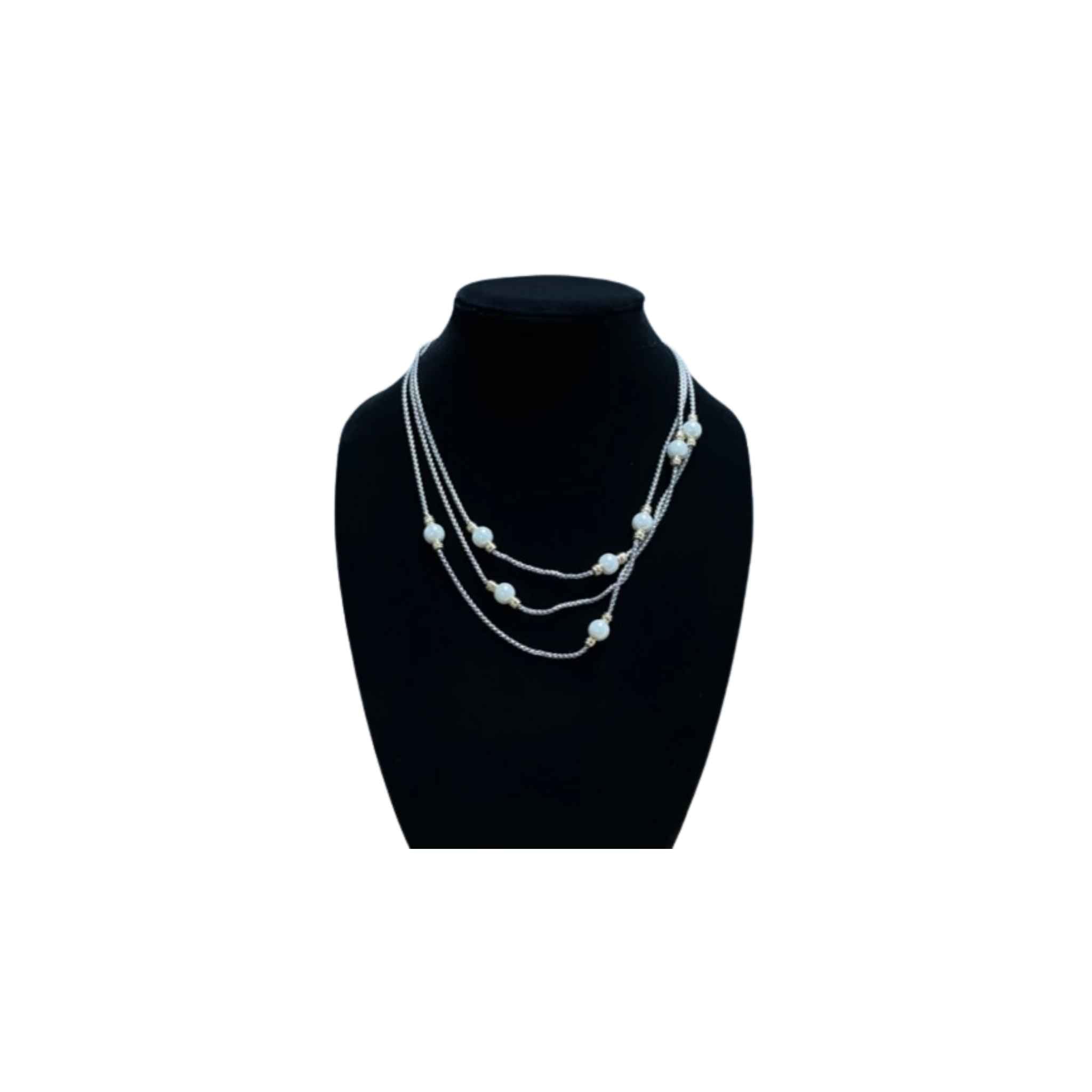 Toggle Clasp Necklace With Faux Pearls