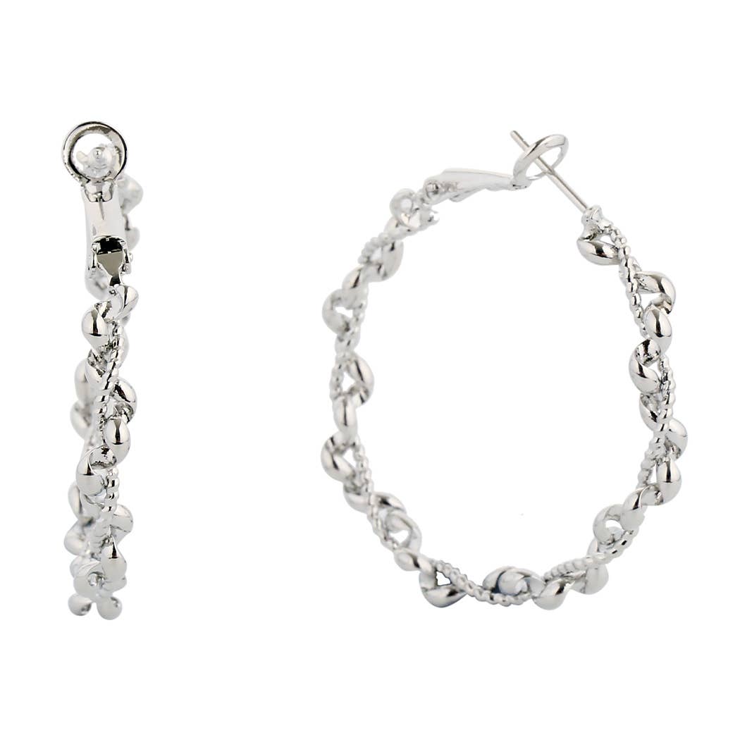 Silver Tangled Hoop
