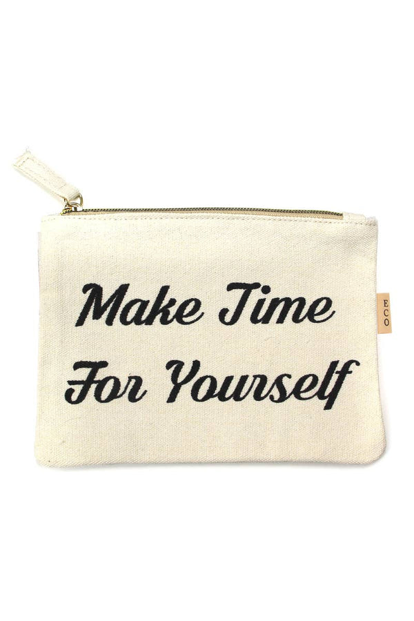 Multi Lettering Cotton Canvas Eco Pouch Bags: One Size / PCH026