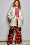 Oversized Ribbed Knit Cardigan, Almond