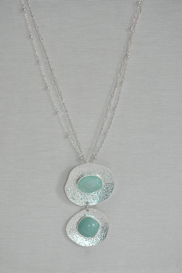 DC Sea Glass Halo Pendant Necklace