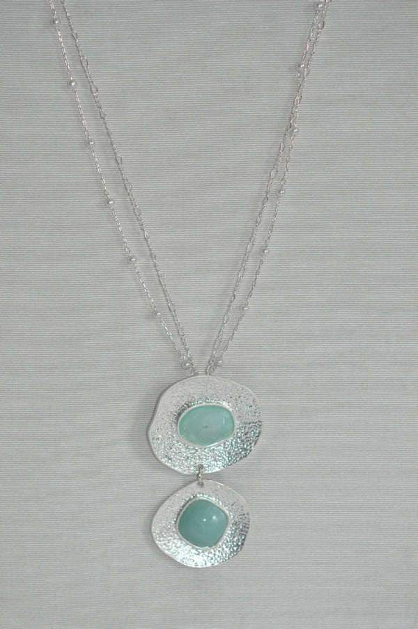 DC Sea Glass Halo Pendant Necklace