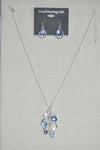 DC Blue & Purple Stone Necklace and Earring Set