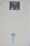 DC Blue & Lavender Circle Pendant Necklace Set