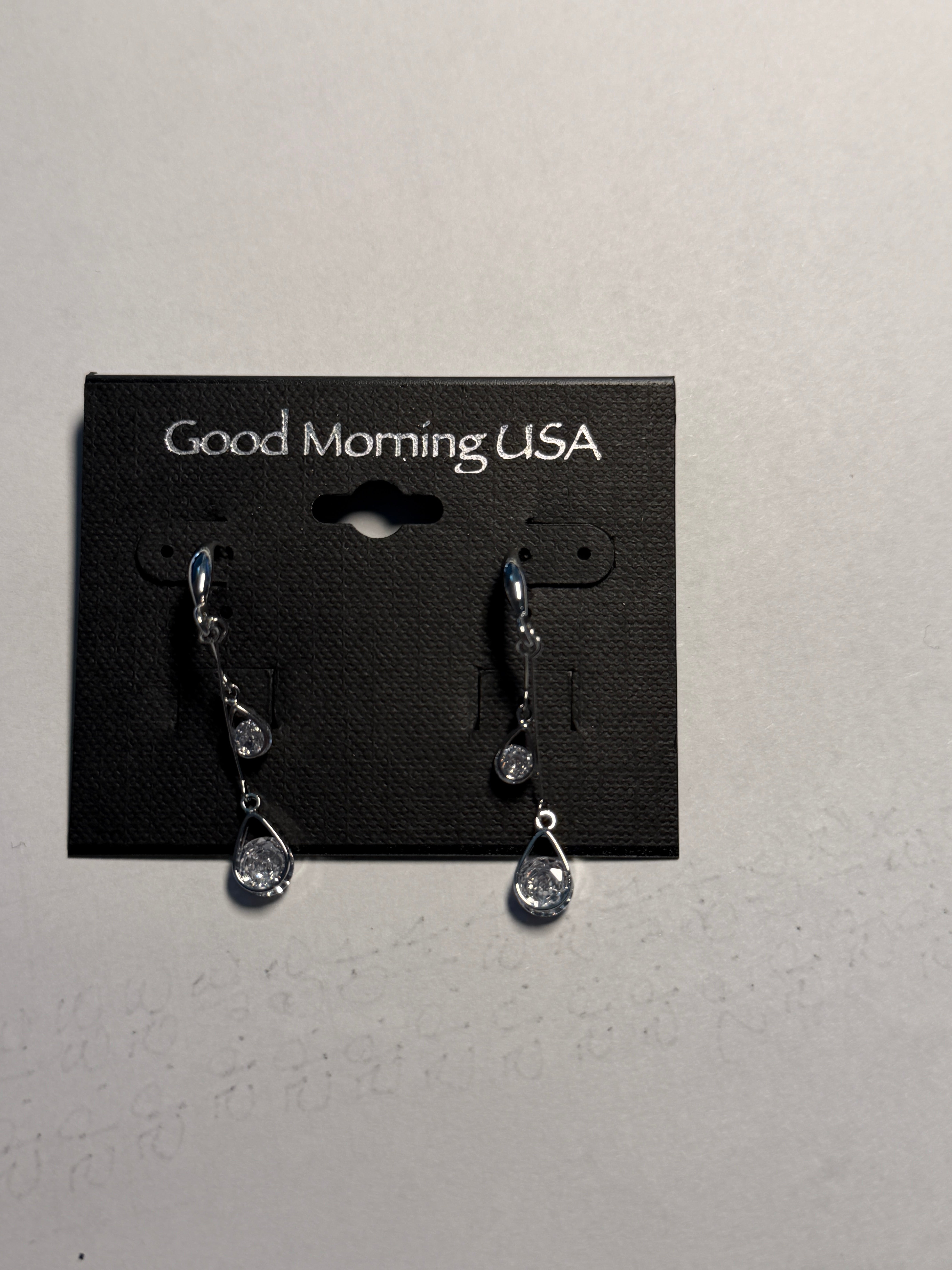 DC Silver Teardrop Sparkle Earrings