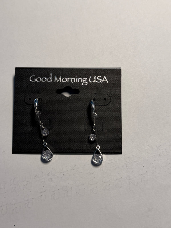 DC Silver Teardrop Sparkle Earrings