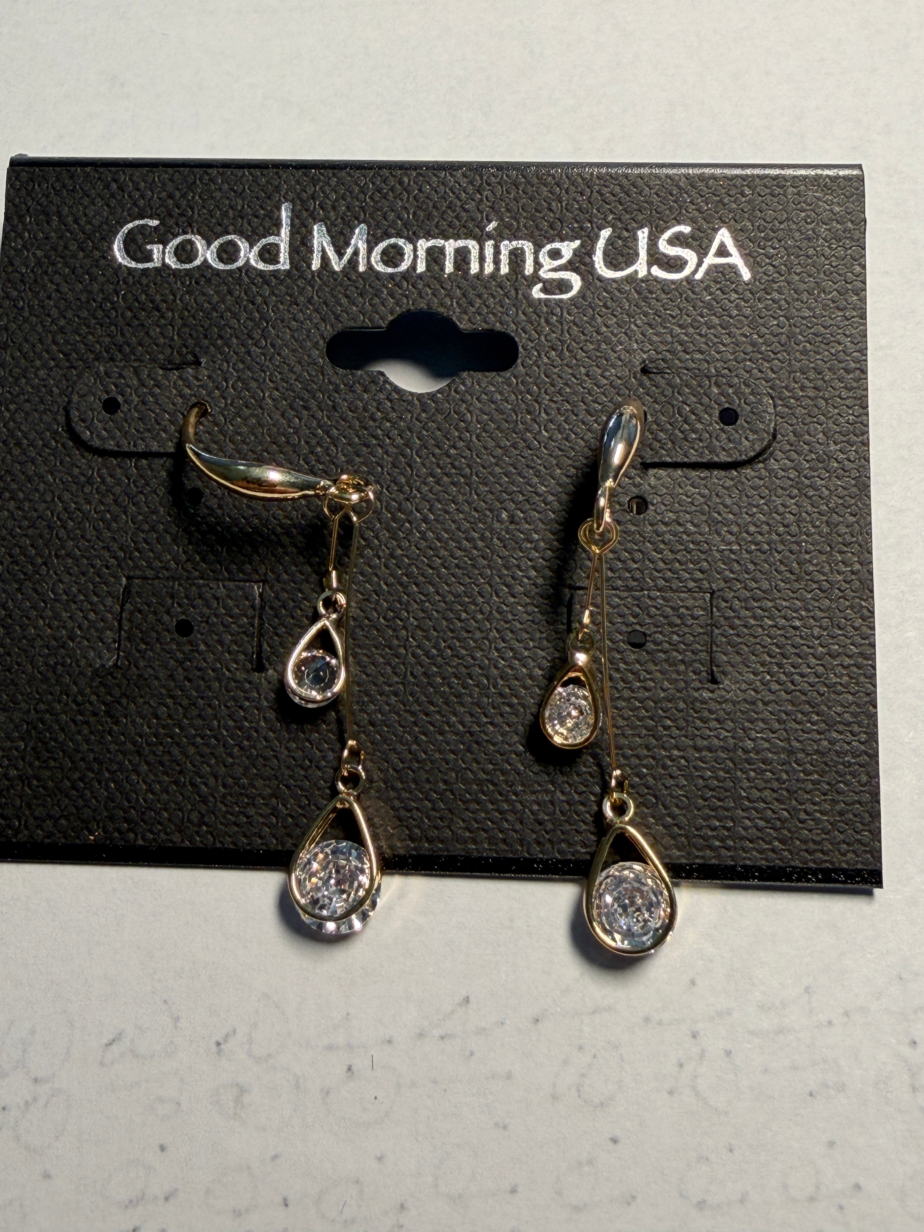 DC Gold Teardrop Sparkle Earrings