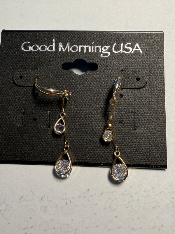 DC Gold Teardrop Sparkle Earrings