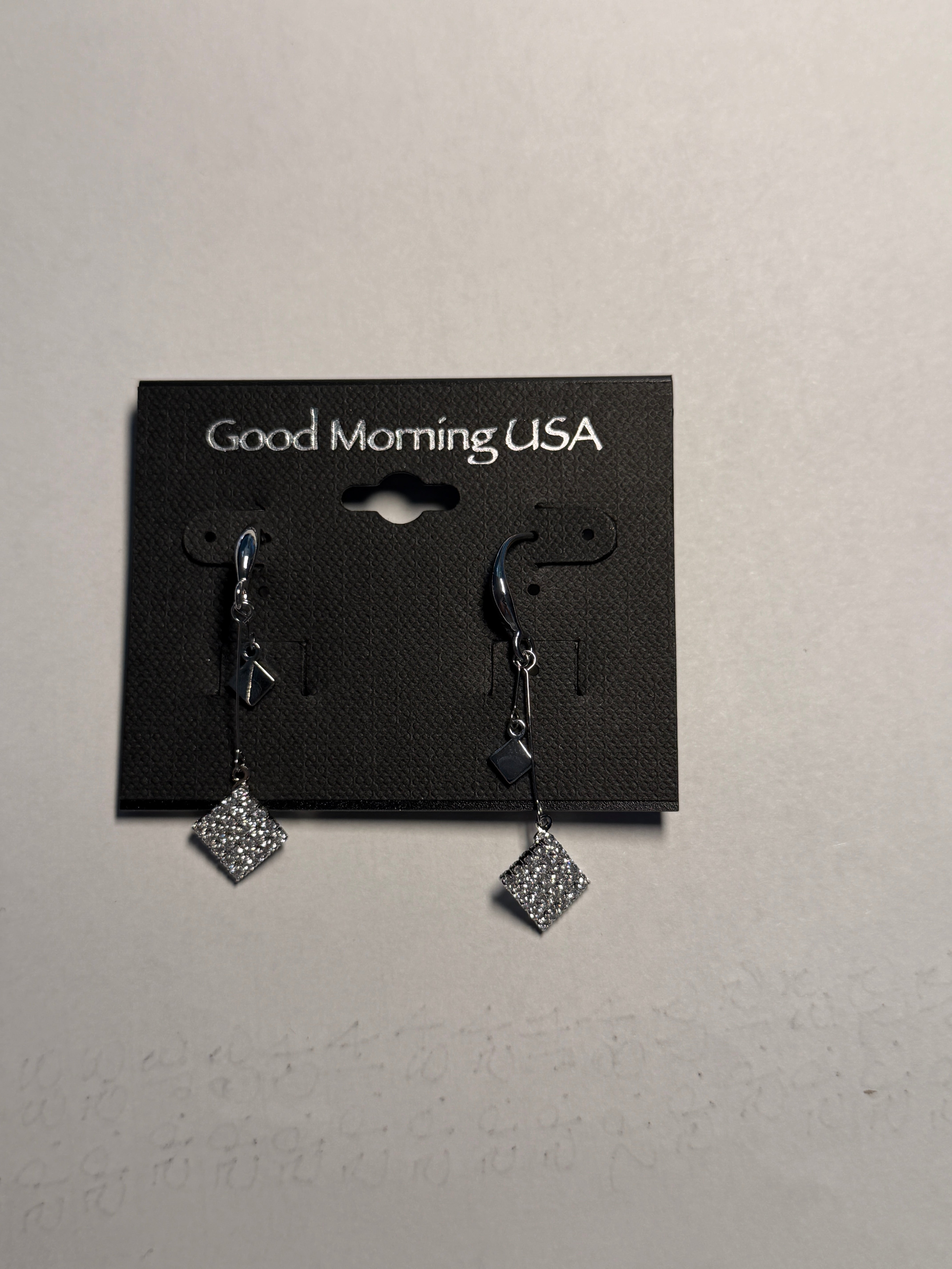 DC Silver Glow Square Drop Earrings