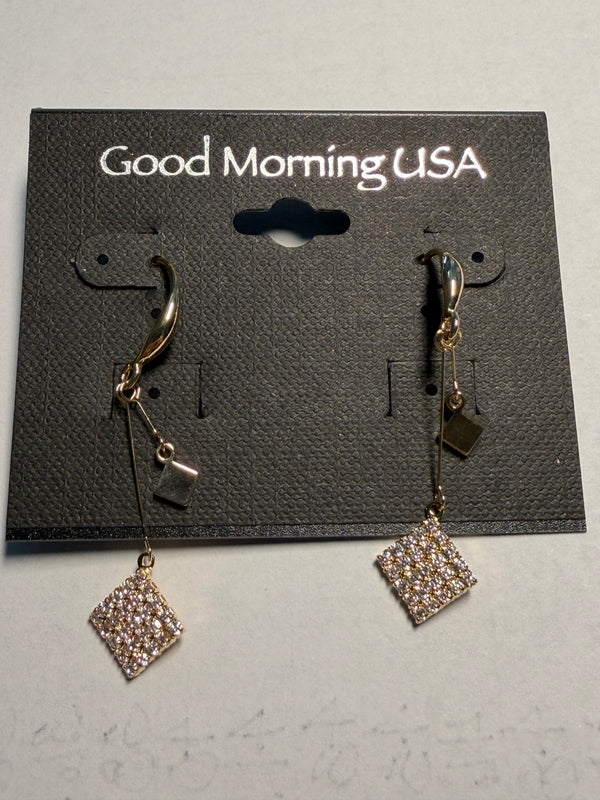 DC Golden Glow Square Drop Earrings