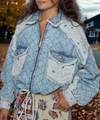 Balloon Sleeve Jacket in Denim