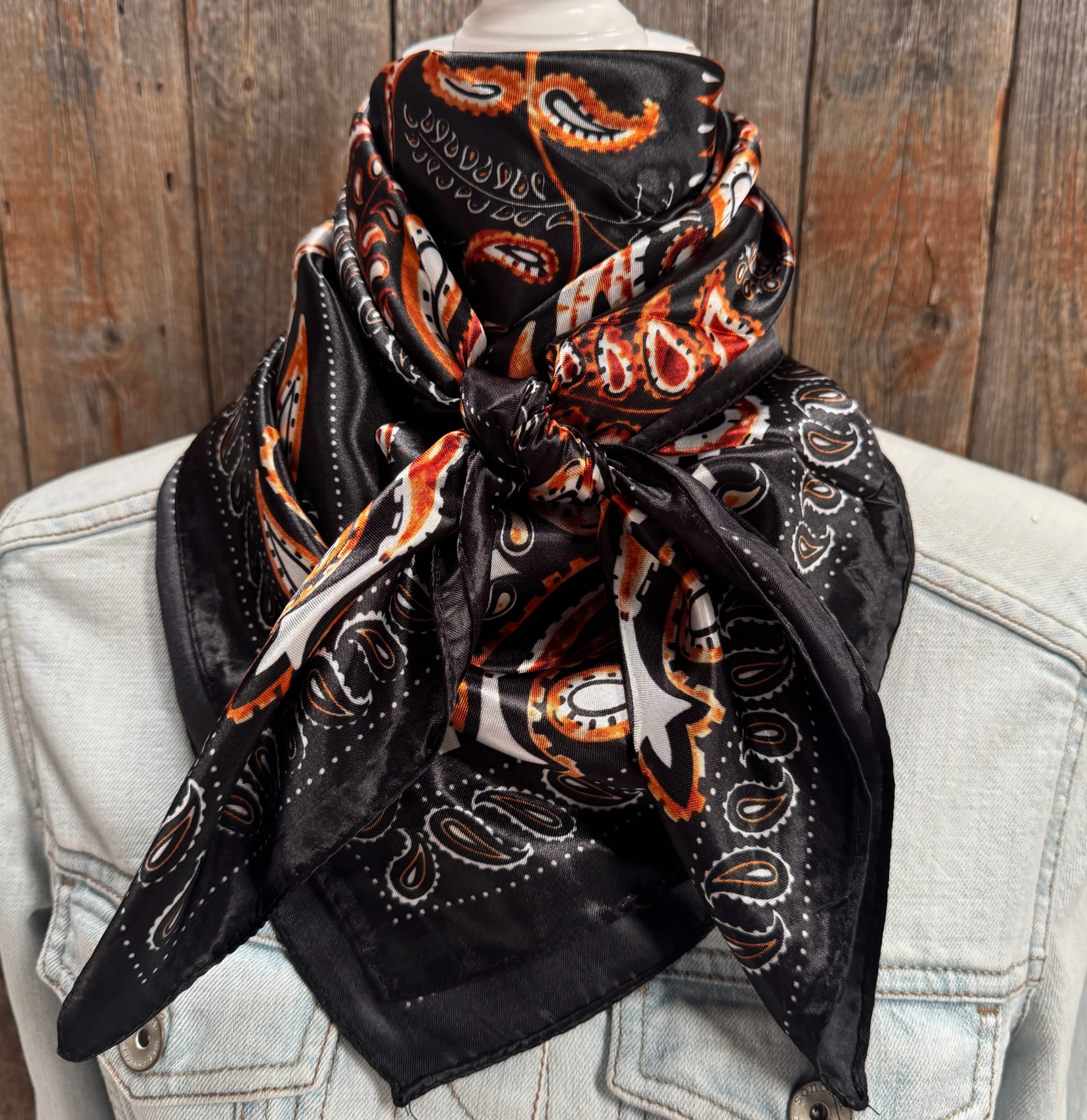 RD Black & Orange Floral Wild Rag