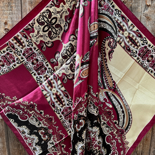 RD Burgundy & Cream Wild Rag