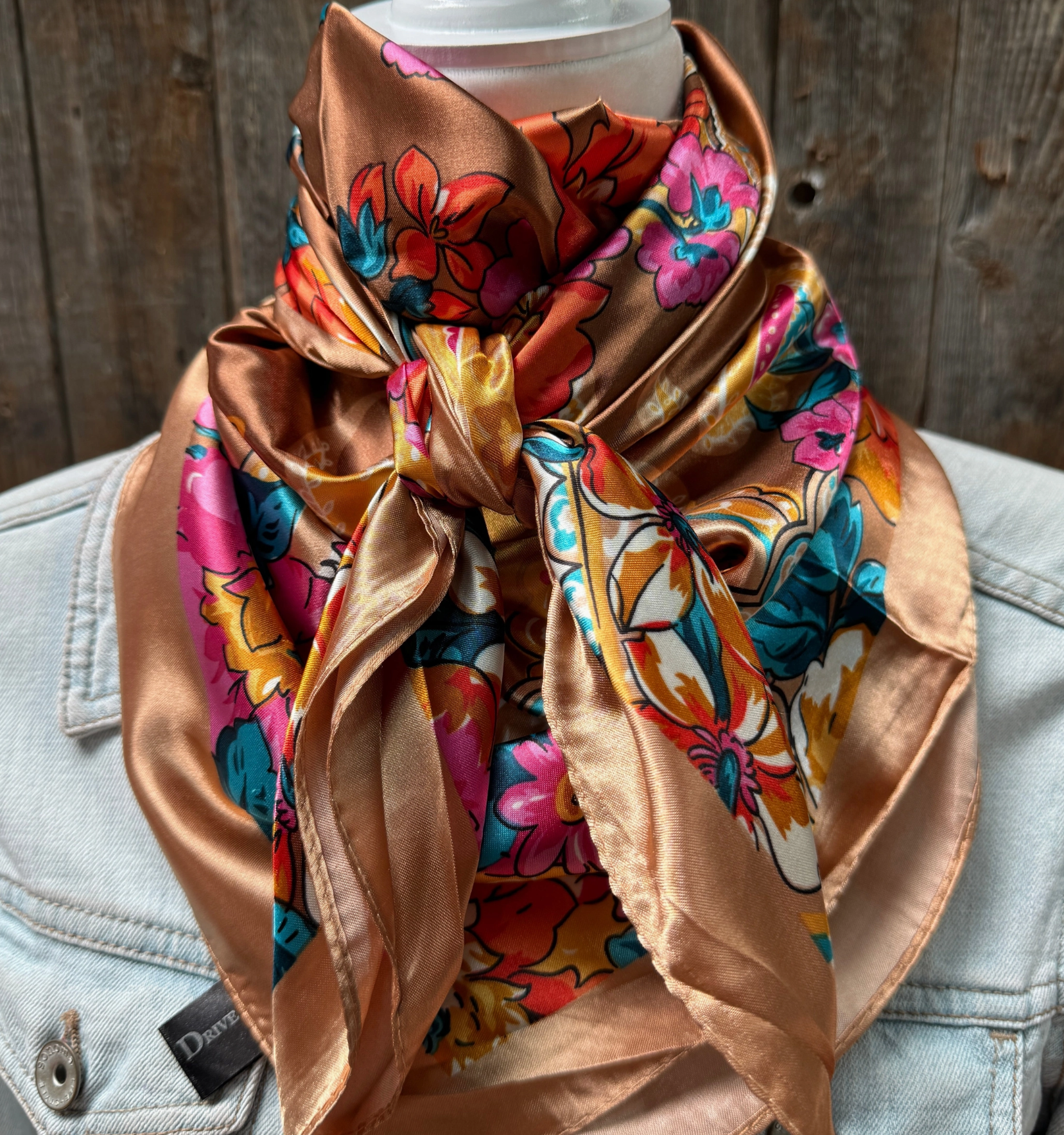 RD Tan Floral Wild Rag
