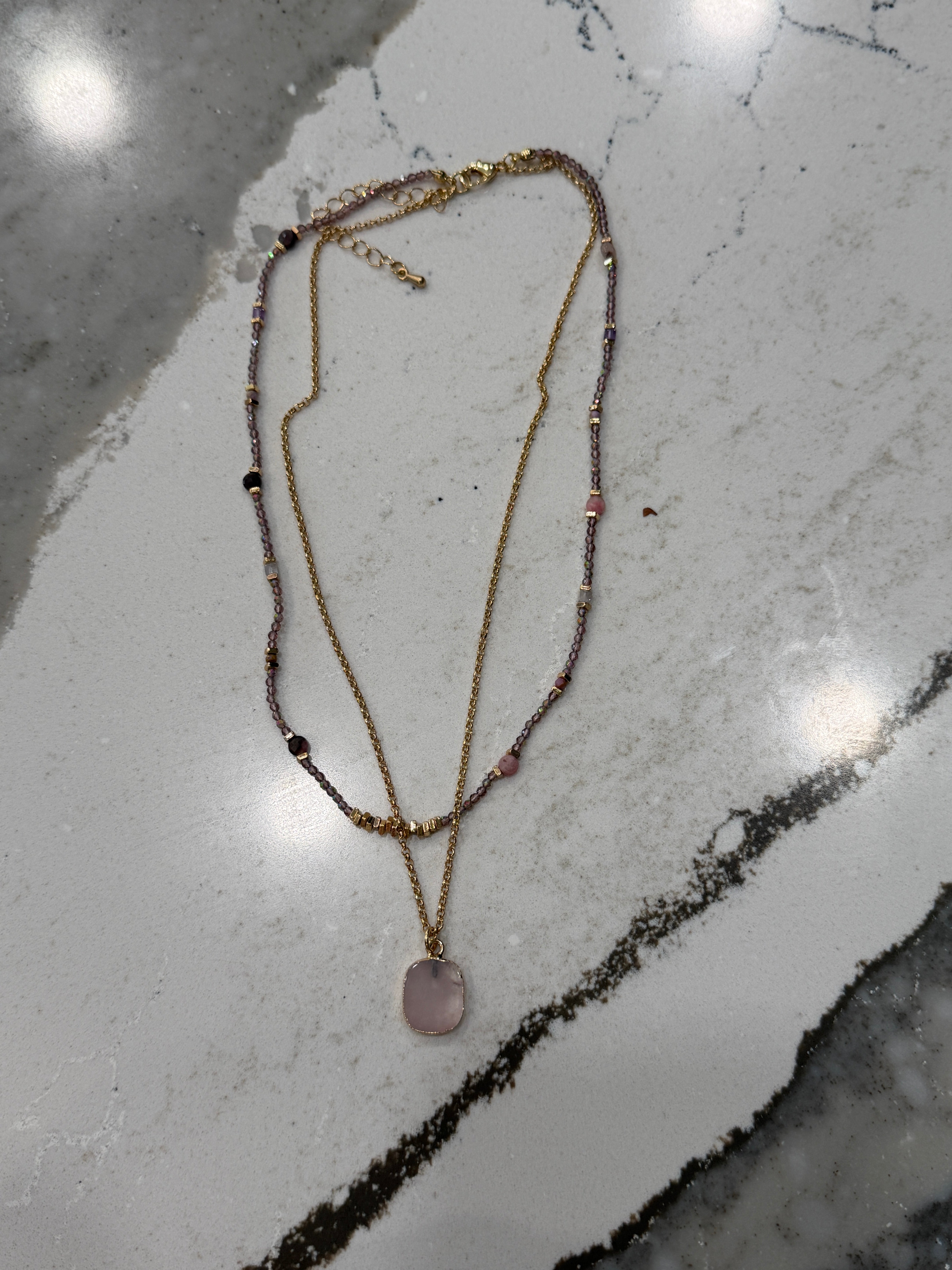 DC Blush Moonstone Layered Necklace