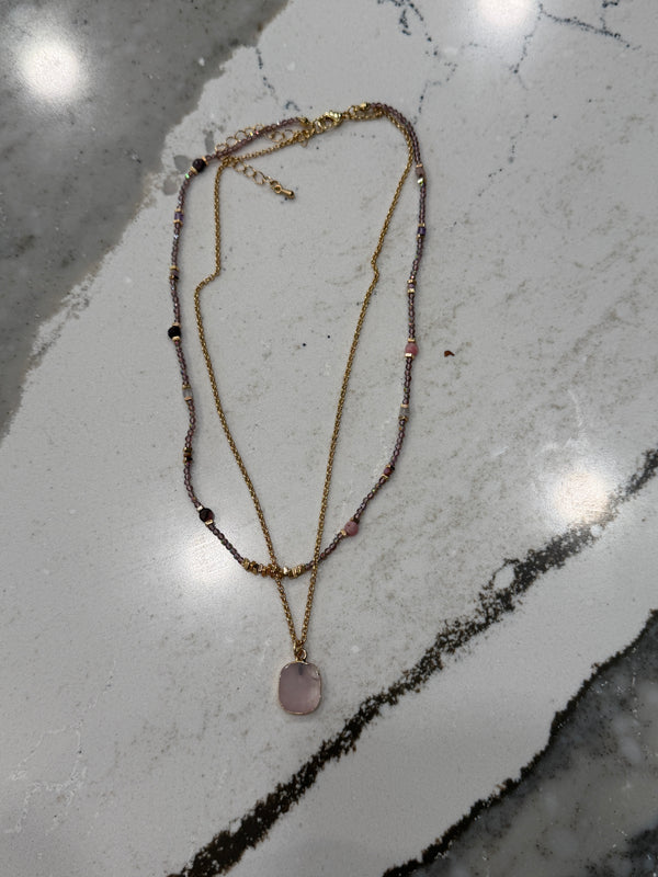 DC Blush Moonstone Layered Necklace
