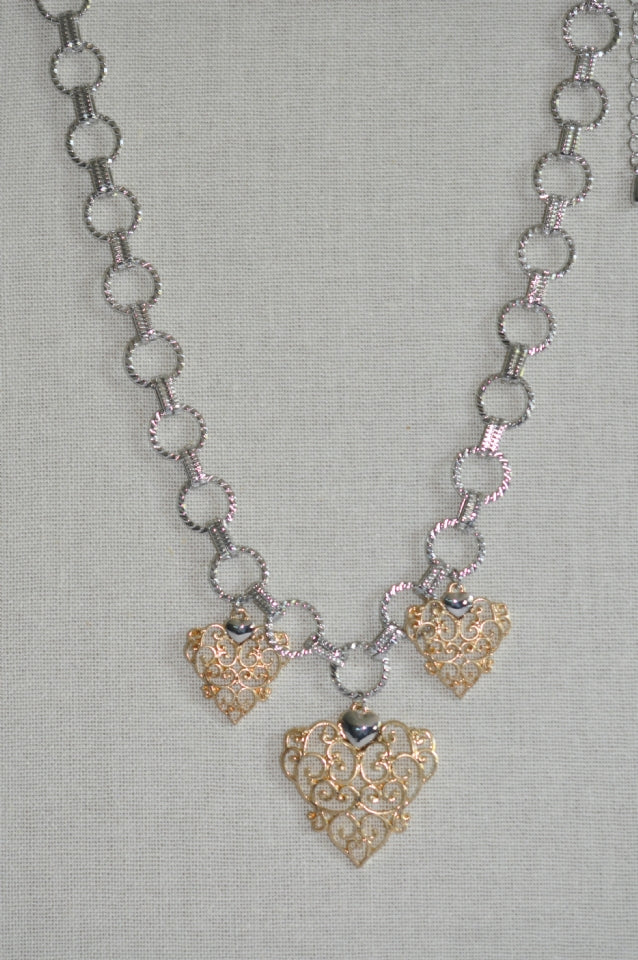 DC Gilded Hearts Chain Necklace