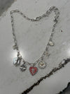 DC Silver Hearts & Stars Charm Necklace