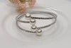 Faux Pearl & Rhinestone Bracelet in Silver