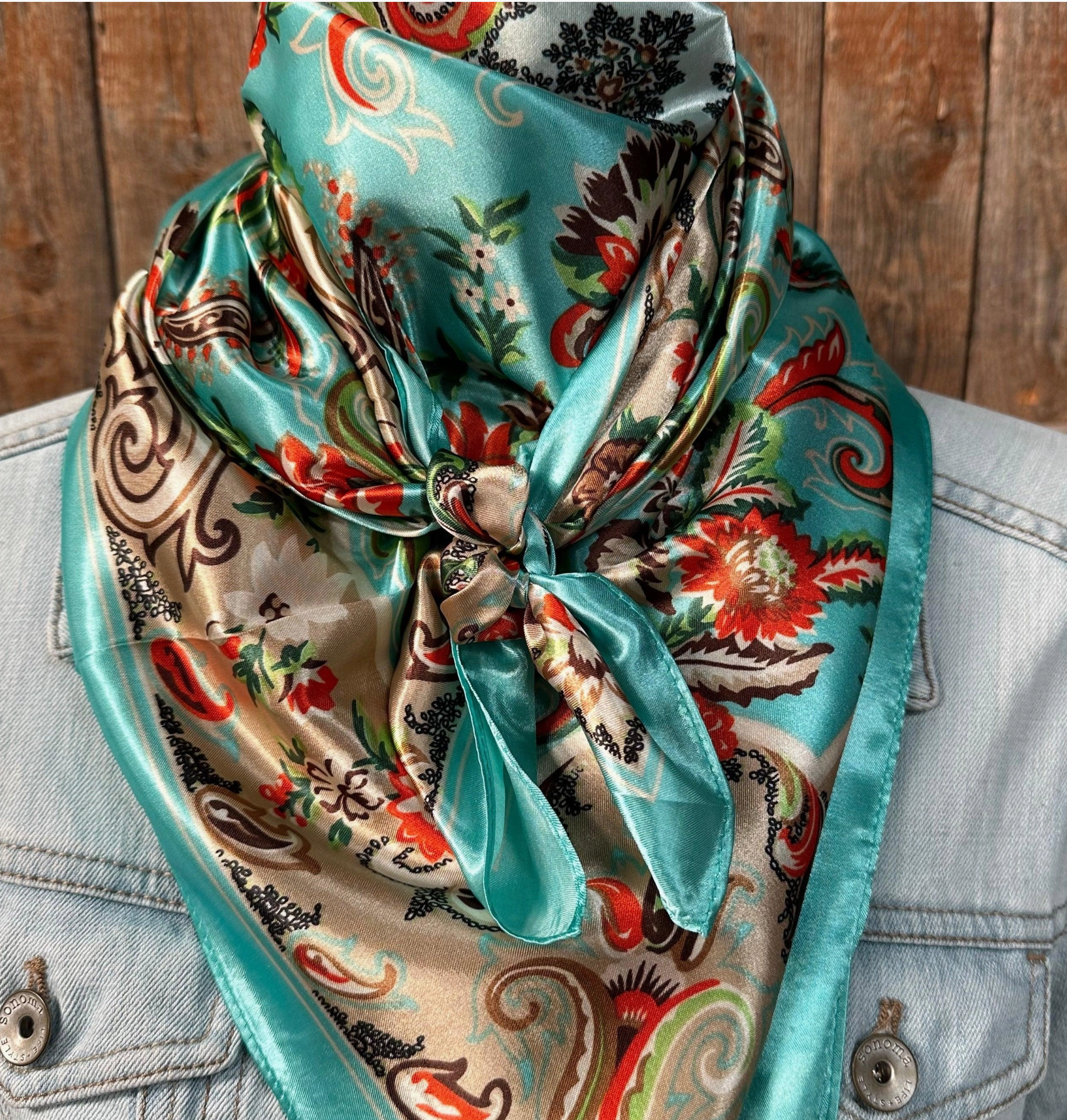 RD Turquoise Paisley Wild Rag