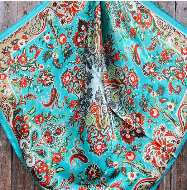 RD Turquoise Paisley Wild Rag