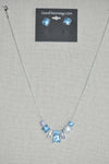 DC Ocean Blue  Necklace & Stud Earring Set