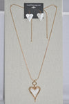 DC White Heart  Necklace &  Earring Set