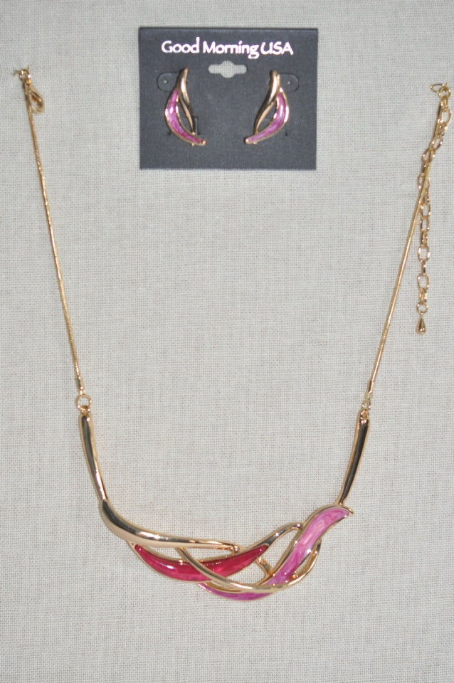 DC Fuchsia Twist Elegance Necklace &  Earring Set
