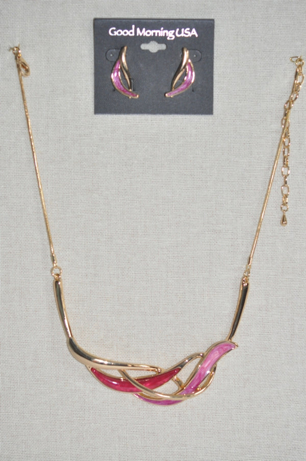 DC Fuchsia Twist Elegance Necklace &  Earring Set