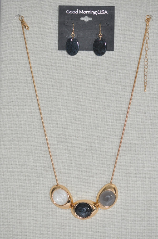 DC Midnight Pearl Trio Necklace &  Earring Set