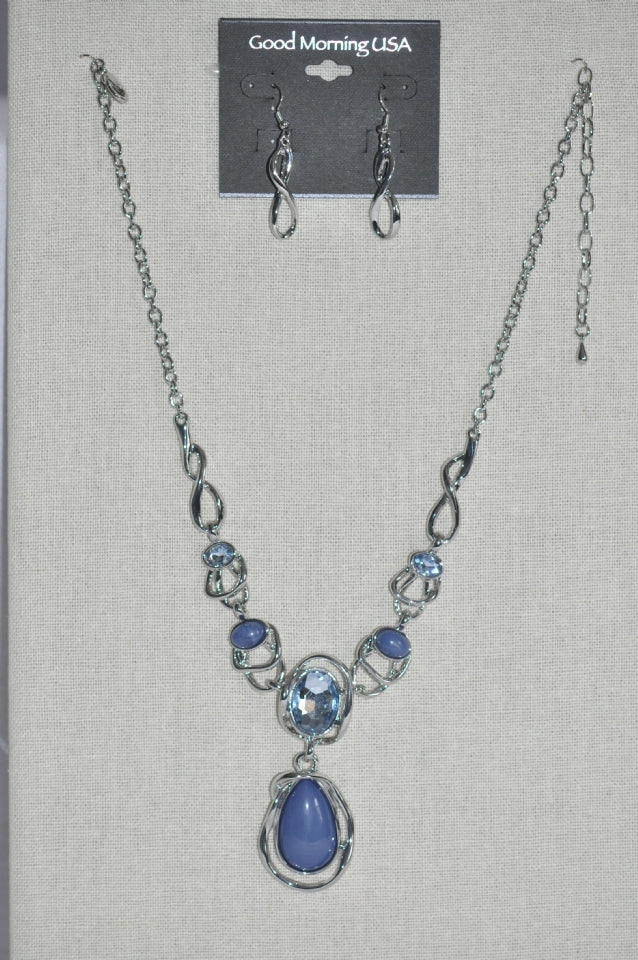 DC Blue Serenity Drop Necklace & Earring Set