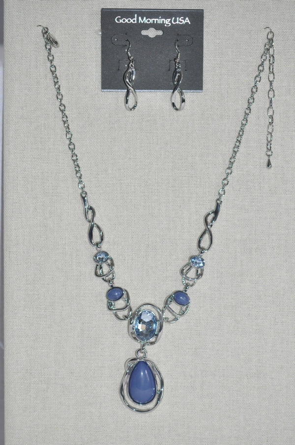 DC Blue Serenity Drop Necklace & Earring Set