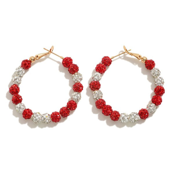 Rhinestone Hoops Red/Black