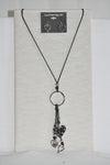 DC Black Cord Heart Pendant Necklace & Earring Set