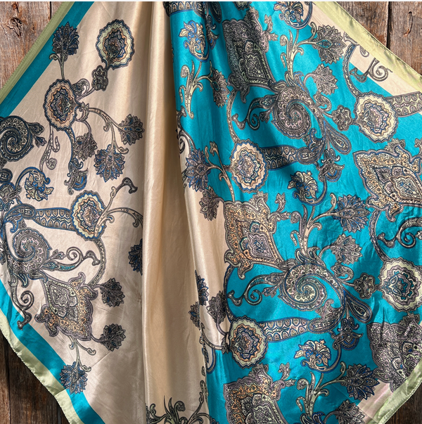 RD Turquoise Paisley Wild Rag