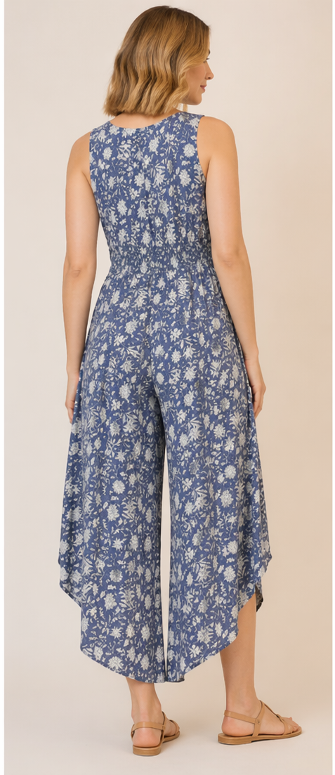 C Floral V-Neck Sleeveless Jumper