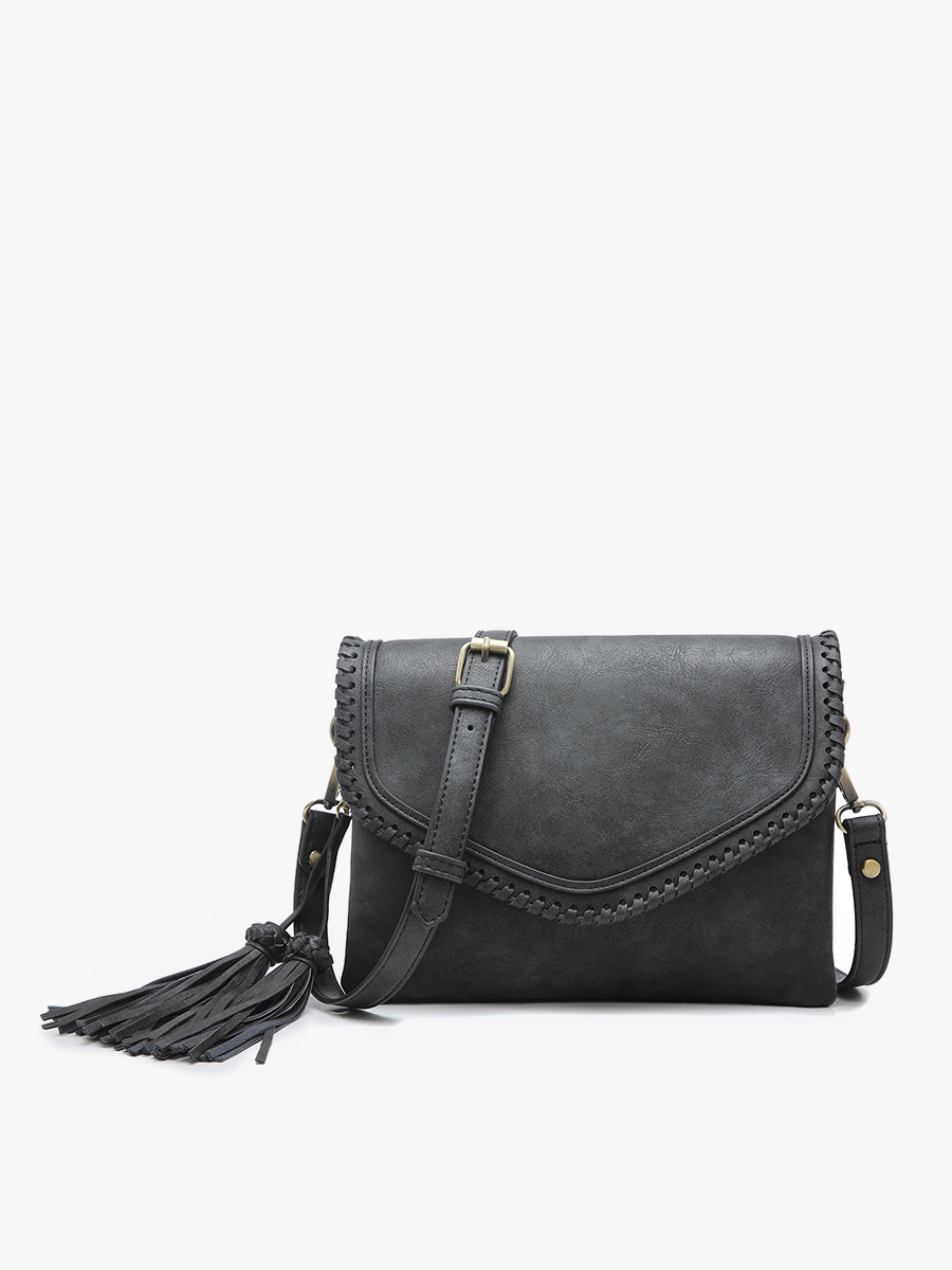 Sloane Crossbody w/ Whipstitch in Parchment