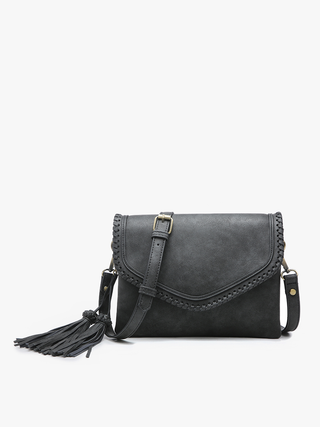 Sloane Crossbody w/ Whipstitch in Parchment