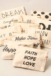 Multi Lettering Cotton Canvas Eco Pouch Bags: One Size / PCH026