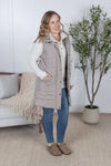 MM Harlow Long Vest in Latte