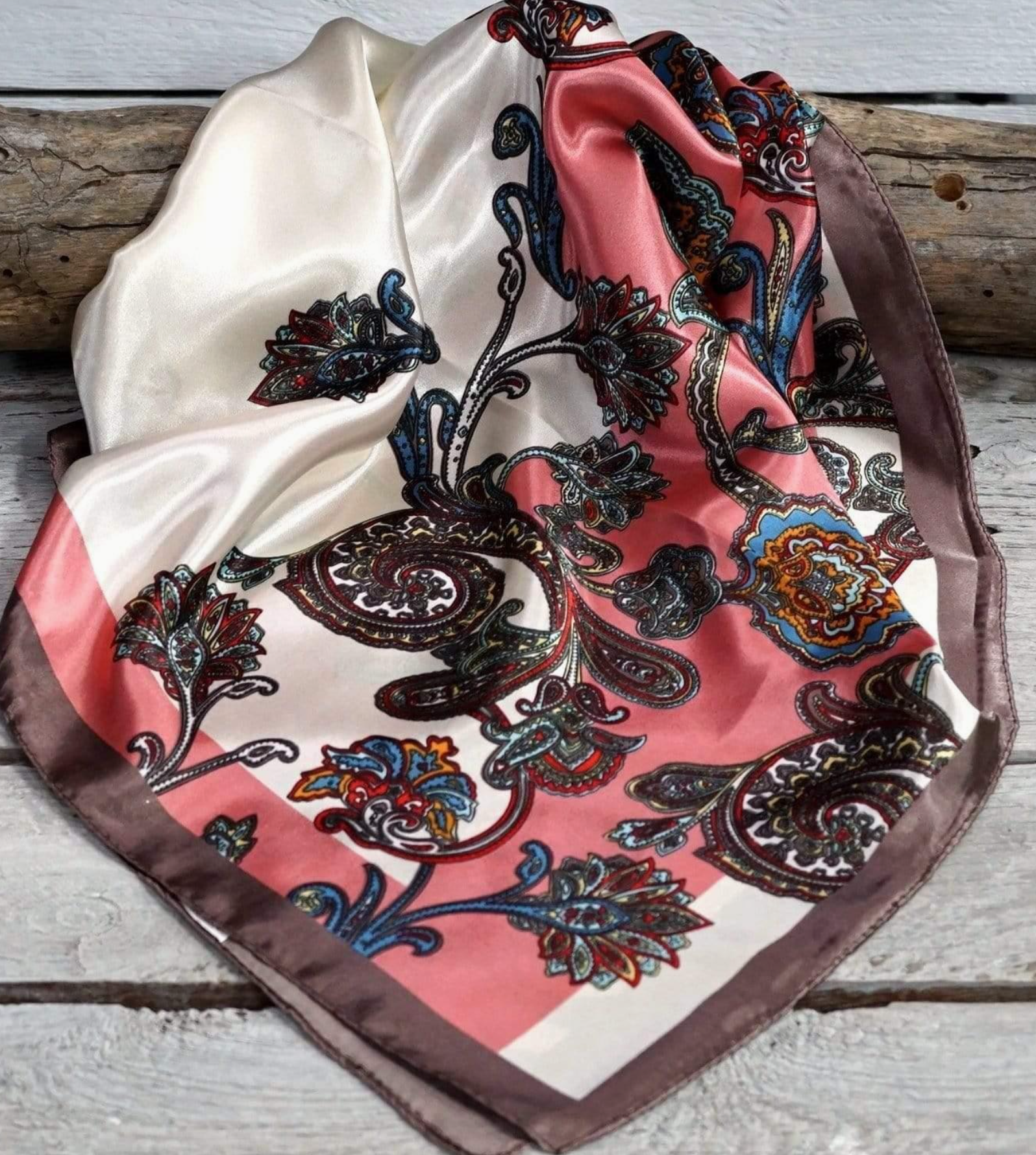RD Pink & Brown Paisley Wild Rag