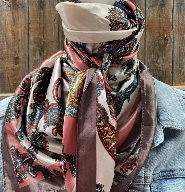RD Pink & Brown Paisley Wild Rag