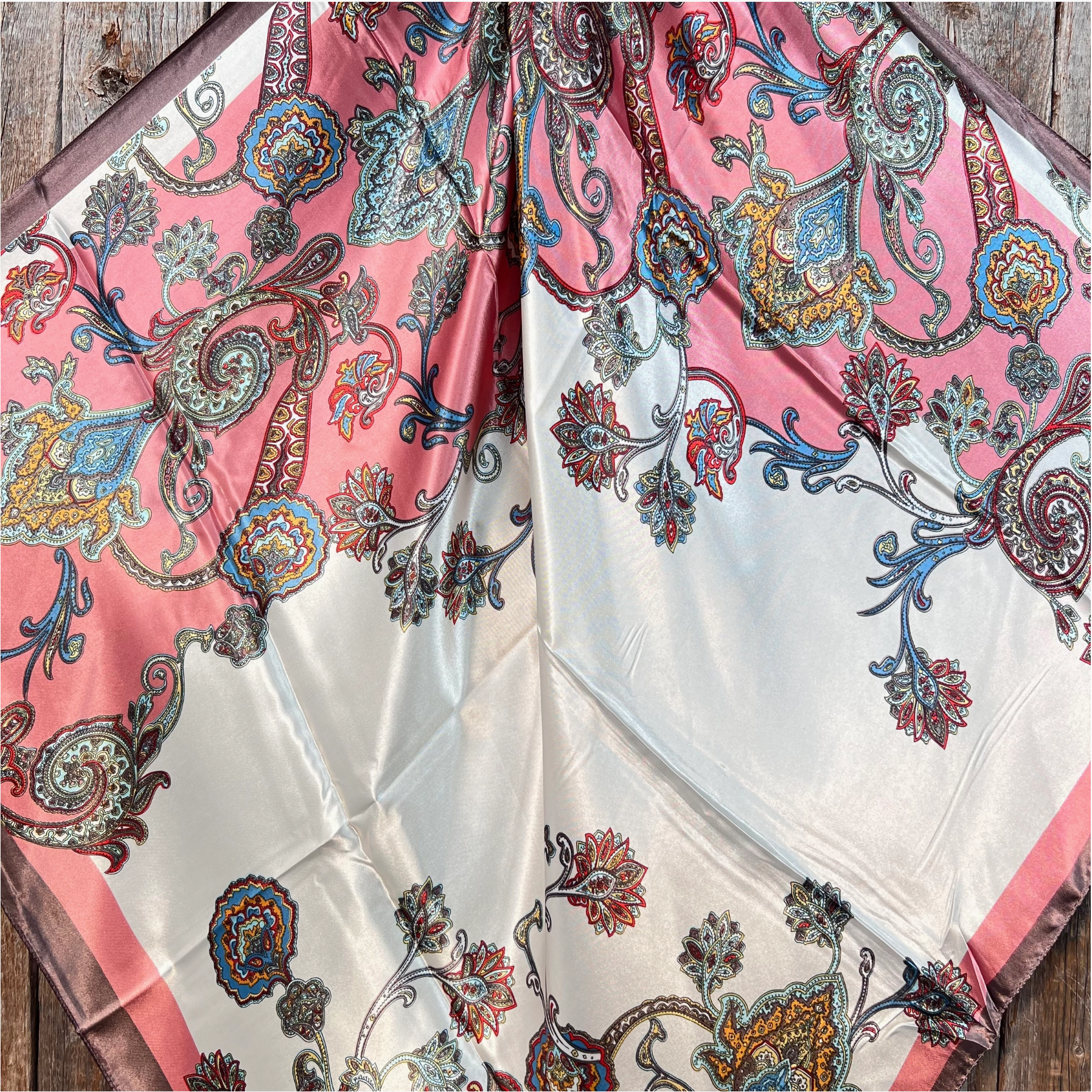 RD Pink & Brown Paisley Wild Rag