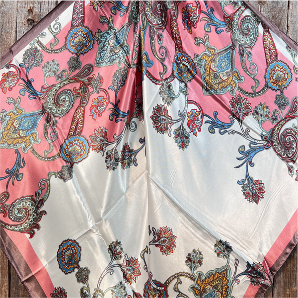 RD Pink & Brown Paisley Wild Rag