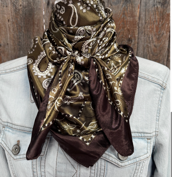 RD Sage & Brown Paisley Wild Rag