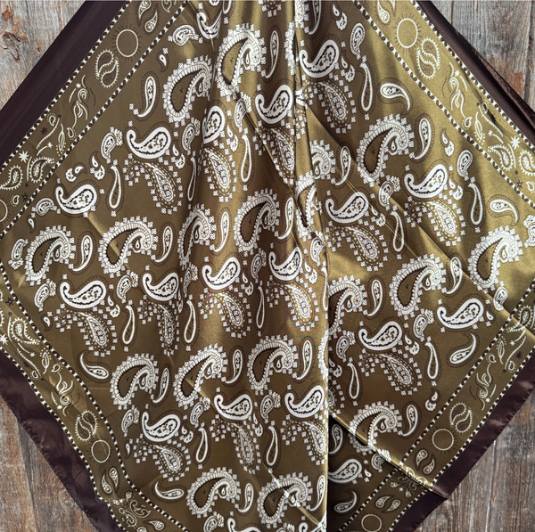 RD Sage & Brown Paisley Wild Rag